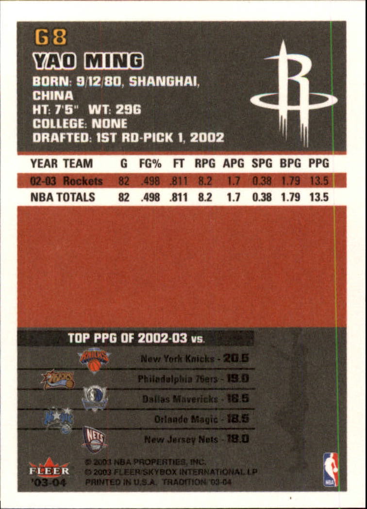 2003/2004 Fleer Tradition Basketball Part 1 Main Set Cards #1 to #150 - Picture 135 of 297