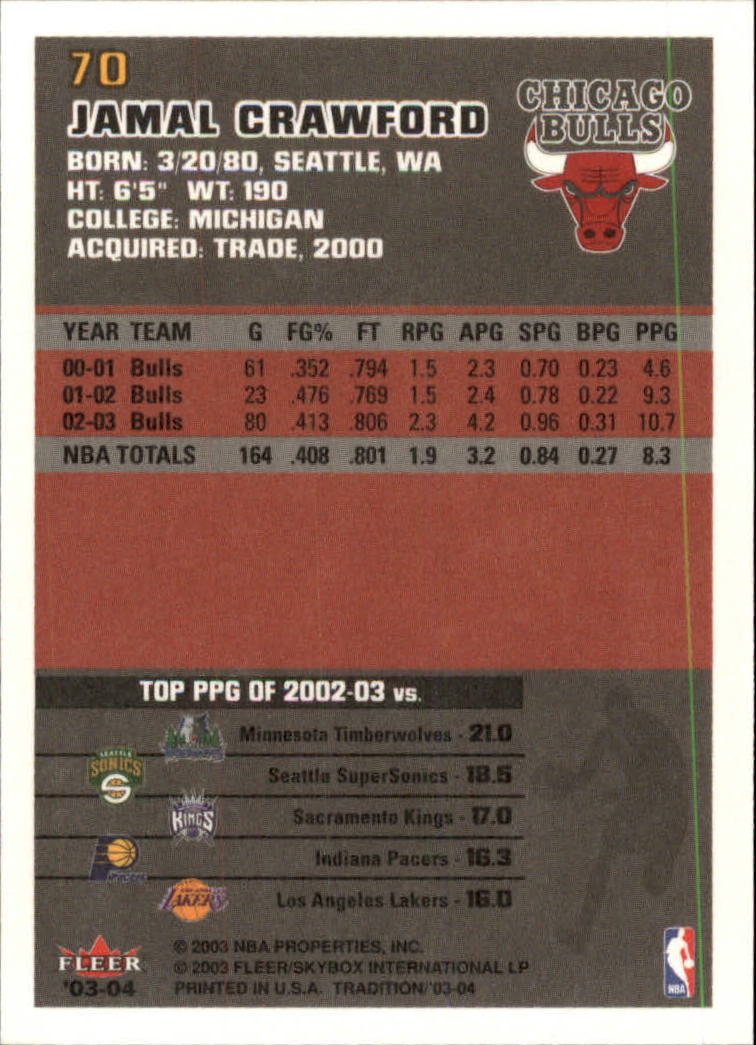 2003/2004 Fleer Tradition Basketball Part 1 Main Set Cards #1 to #150 - Picture 139 of 297