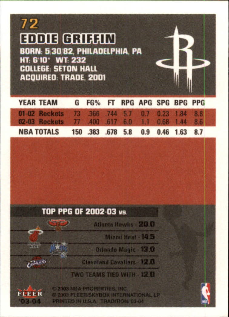2003/2004 Fleer Tradition Basketball Part 1 Main Set Cards #1 to #150 - Picture 143 of 297