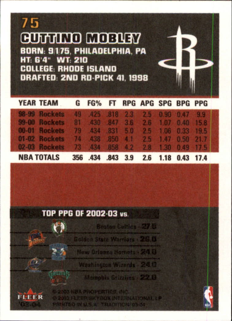 2003/2004 Fleer Tradition Basketball Part 1 Main Set Cards #1 to #150 - Picture 149 of 297