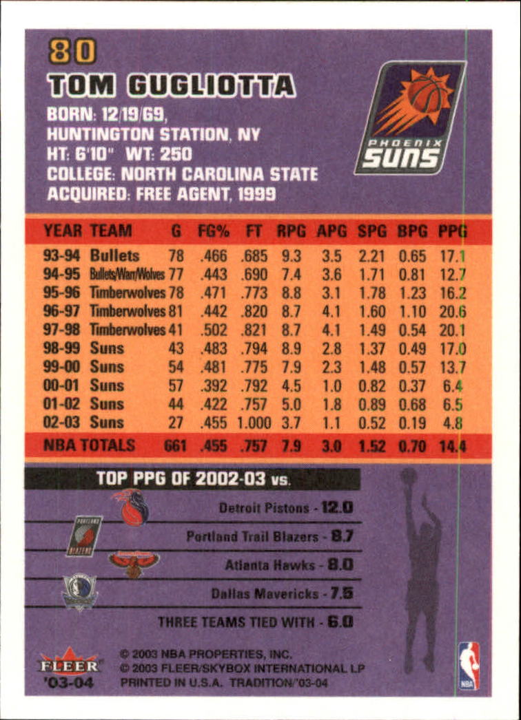2003/2004 Fleer Tradition Basketball Part 1 Main Set Cards #1 to #150 - Picture 157 of 297