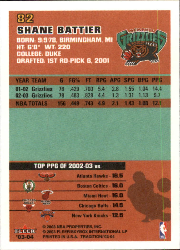 2003/2004 Fleer Tradition Basketball Part 1 Main Set Cards #1 to #150 - Picture 161 of 297