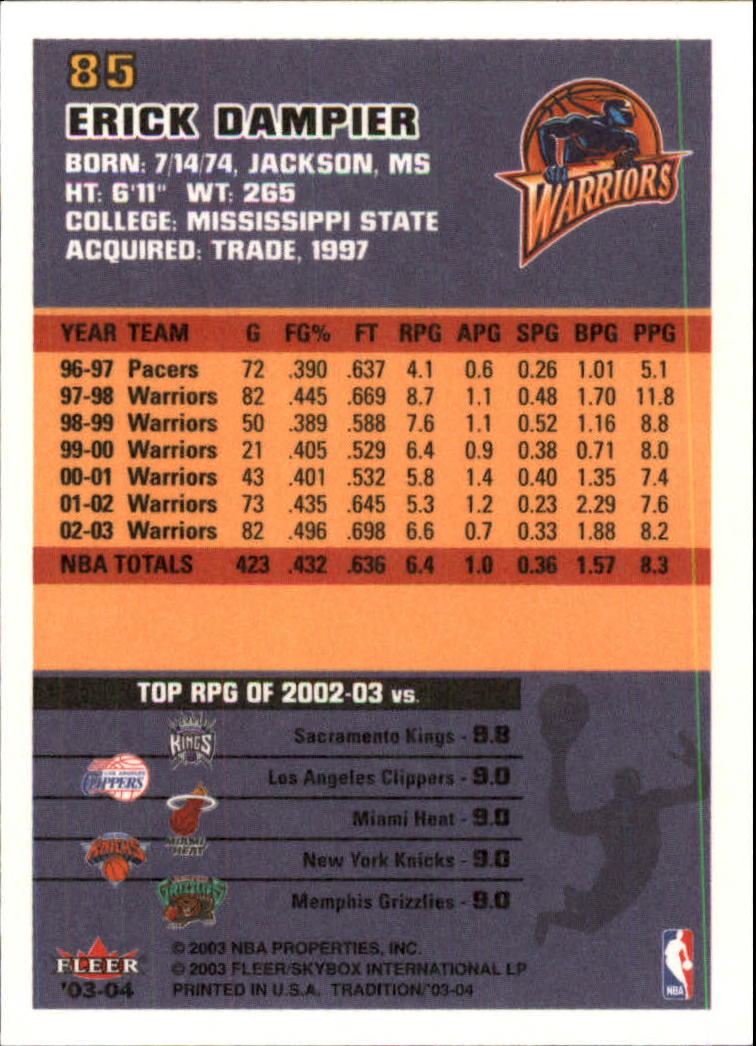 2003/2004 Fleer Tradition Basketball Part 1 Main Set Cards #1 to #150 - Picture 167 of 297