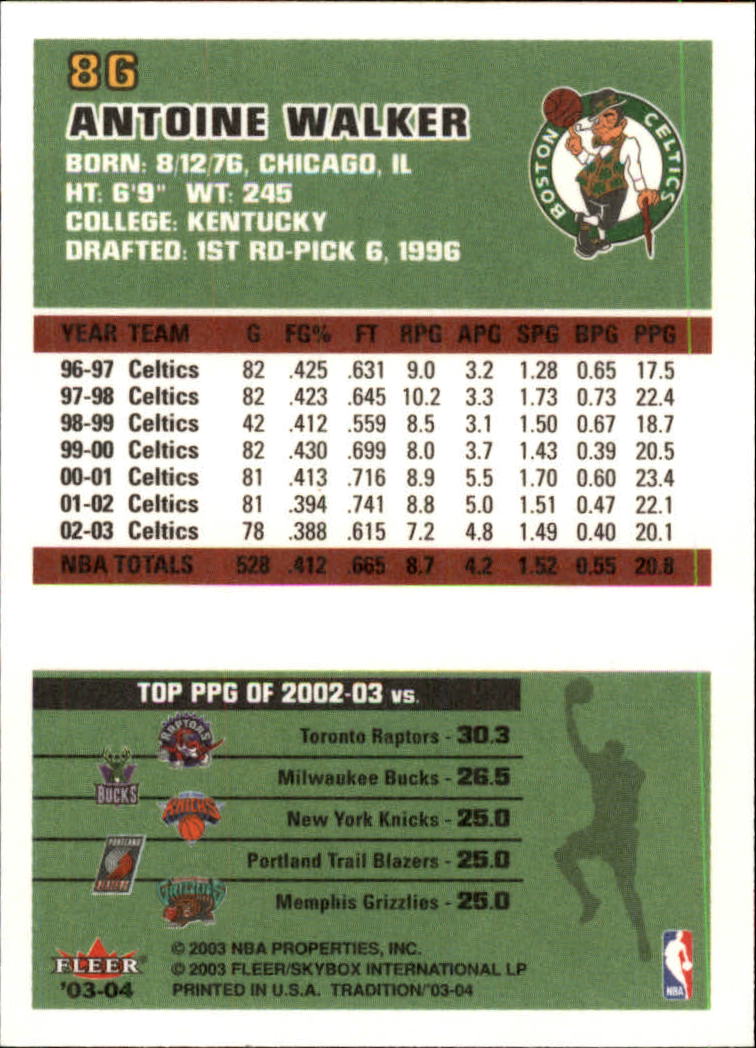 2003/2004 Fleer Tradition Basketball Part 1 Main Set Cards #1 to #150 - Picture 169 of 297