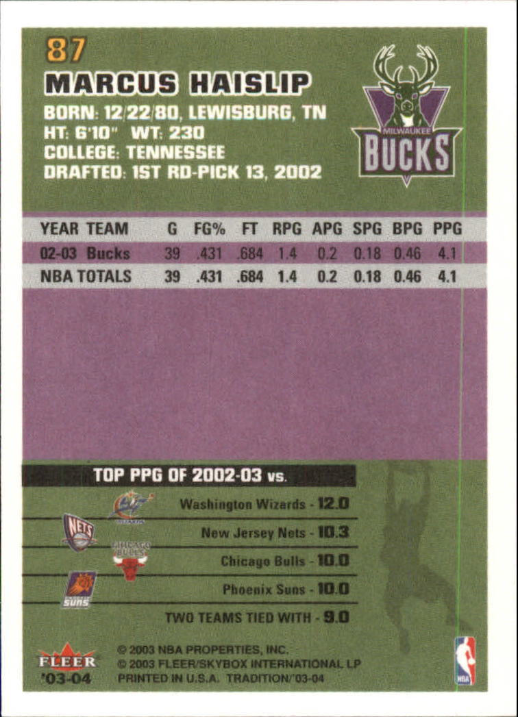 2003/2004 Fleer Tradition Basketball Part 1 Main Set Cards #1 to #150 - Picture 171 of 297