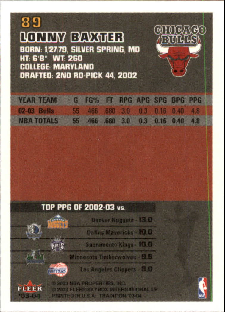 2003/2004 Fleer Tradition Basketball Part 1 Main Set Cards #1 to #150 - Picture 175 of 297