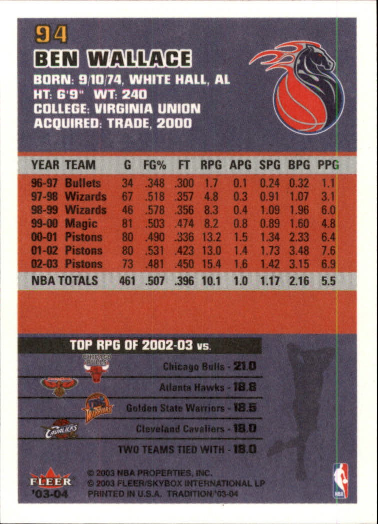 2003/2004 Fleer Tradition Basketball Part 1 Main Set Cards #1 to #150 - Picture 185 of 297