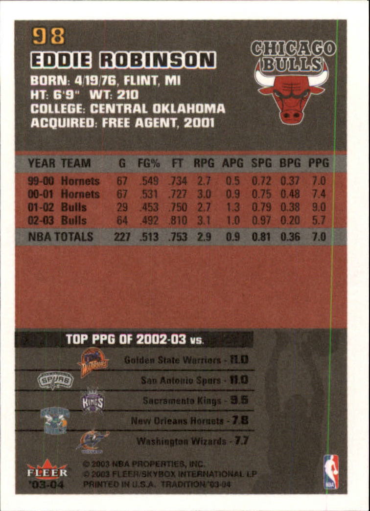2003/2004 Fleer Tradition Basketball Part 1 Main Set Cards #1 to #150 - Picture 193 of 297