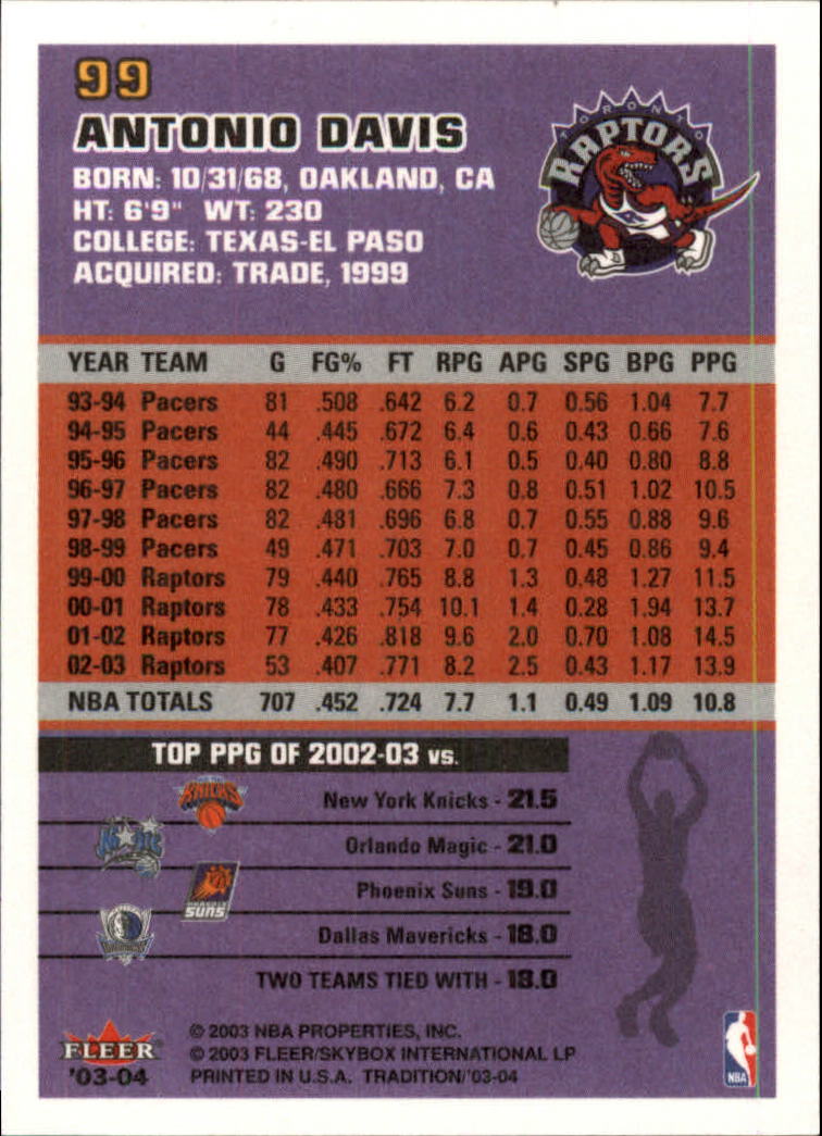 2003/2004 Fleer Tradition Basketball Part 1 Main Set Cards #1 to #150 - Picture 195 of 297
