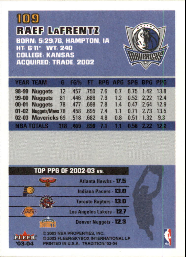 2003/2004 Fleer Tradition Basketball Part 1 Main Set Cards #1 to #150 - Picture 215 of 297