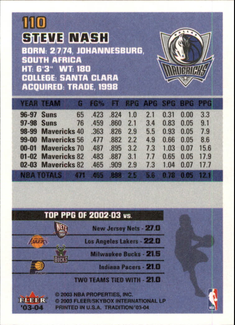 2003/2004 Fleer Tradition Basketball Part 1 Main Set Cards #1 to #150 - Picture 217 of 297