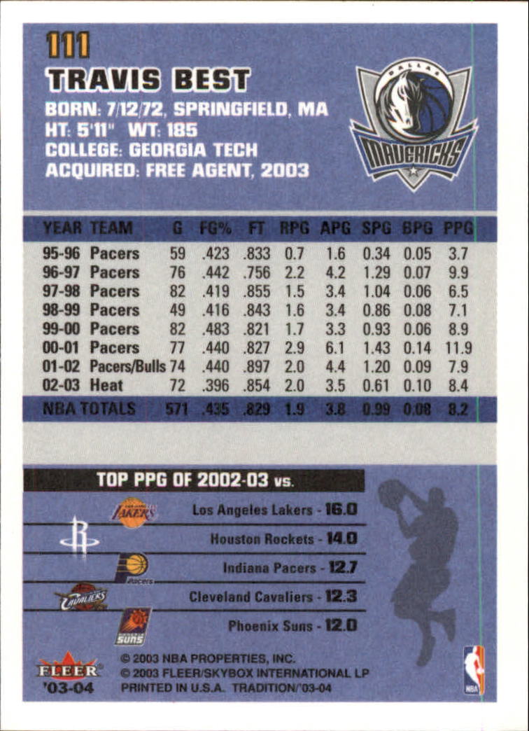 2003/2004 Fleer Tradition Basketball Part 1 Main Set Cards #1 to #150 - Picture 219 of 297