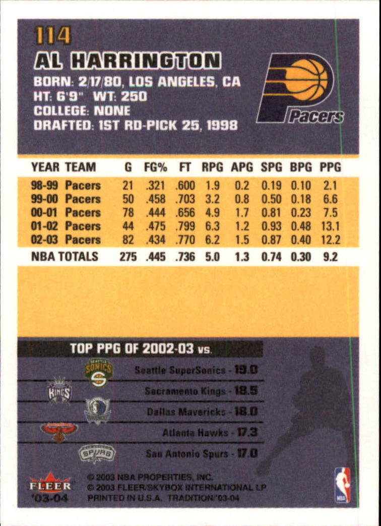 2003/2004 Fleer Tradition Basketball Part 1 Main Set Cards #1 to #150 - Picture 225 of 297