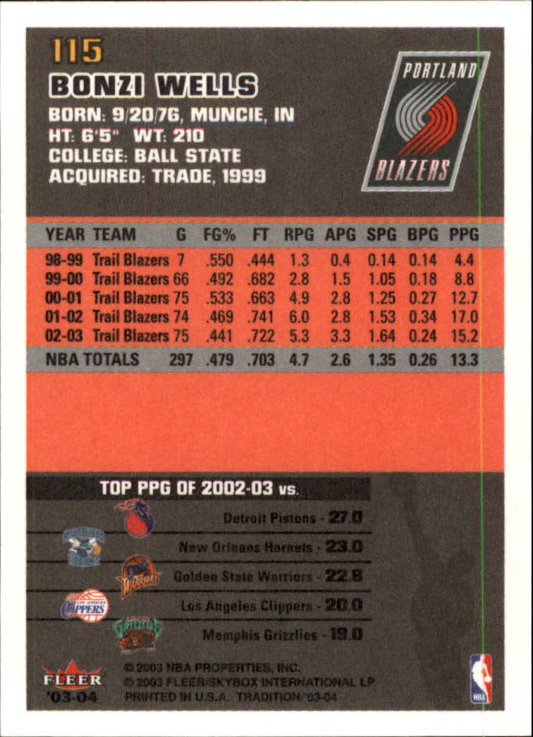 2003/2004 Fleer Tradition Basketball Part 1 Main Set Cards #1 to #150 - Picture 227 of 297