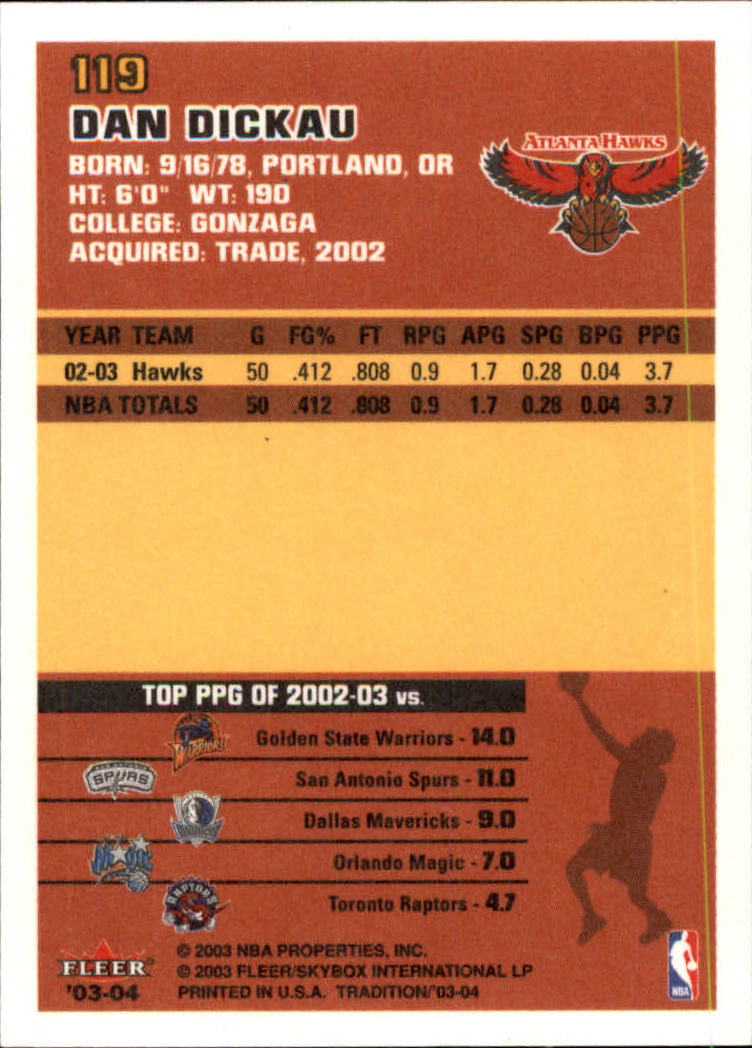 2003/2004 Fleer Tradition Basketball Part 1 Main Set Cards #1 to #150 - Picture 235 of 297
