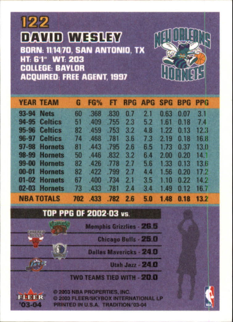 2003/2004 Fleer Tradition Basketball Part 1 Main Set Cards #1 to #150 - Picture 241 of 297