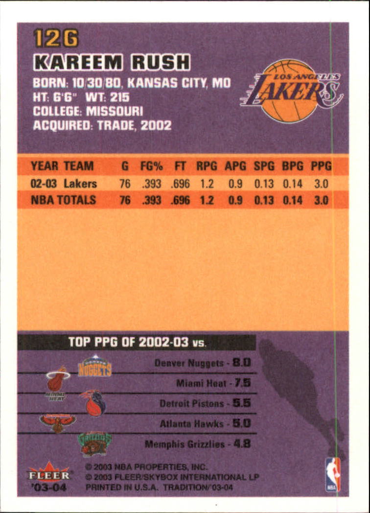 2003/2004 Fleer Tradition Basketball Part 1 Main Set Cards #1 to #150 - Picture 249 of 297