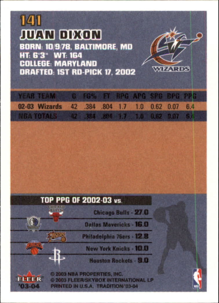 2003/2004 Fleer Tradition Basketball Part 1 Main Set Cards #1 to #150 - Picture 279 of 297