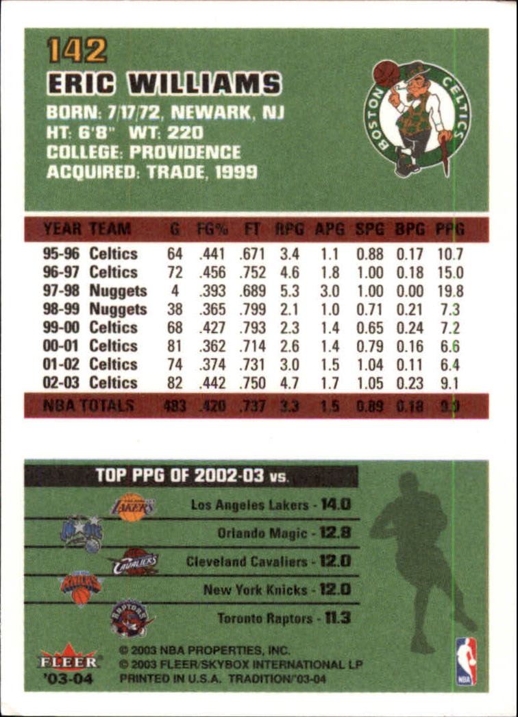 2003/2004 Fleer Tradition Basketball Part 1 Main Set Cards #1 to #150 - Picture 281 of 297