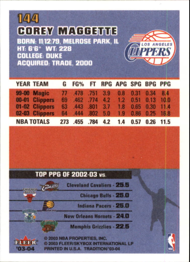 2003/2004 Fleer Tradition Basketball Part 1 Main Set Cards #1 to #150 - Picture 285 of 297