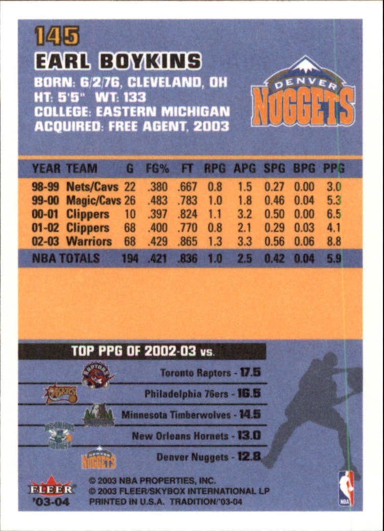 2003/2004 Fleer Tradition Basketball Part 1 Main Set Cards #1 to #150 - Picture 287 of 297