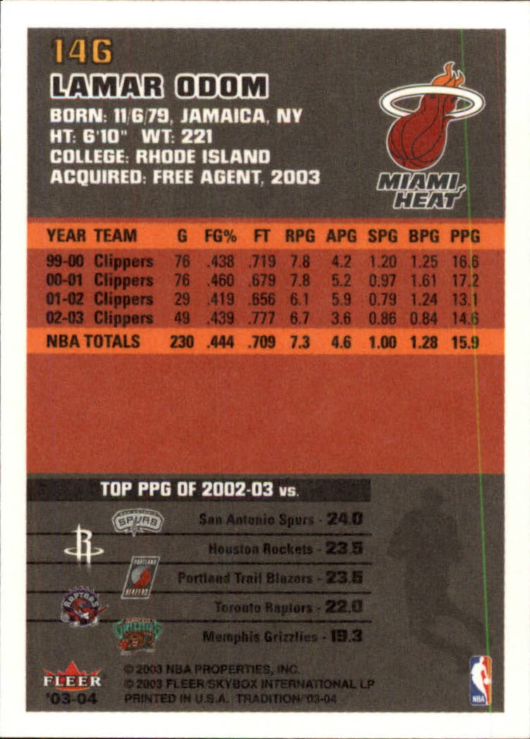 2003/2004 Fleer Tradition Basketball Part 1 Main Set Cards #1 to #150 - Picture 289 of 297