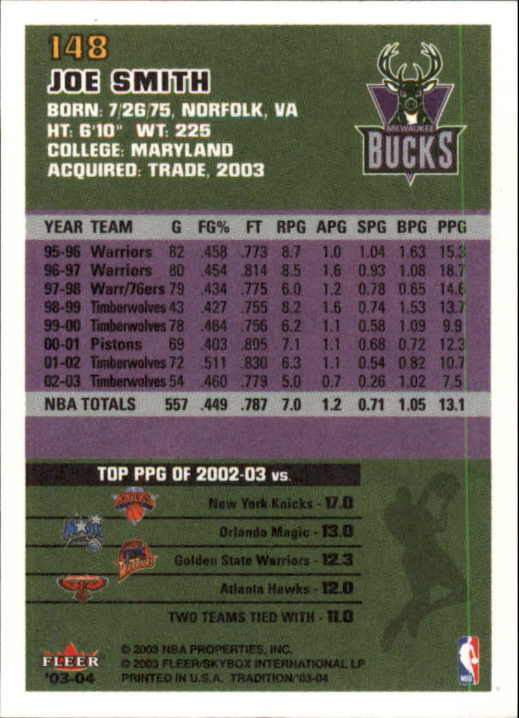 2003/2004 Fleer Tradition Basketball Part 1 Main Set Cards #1 to #150 - Picture 293 of 297