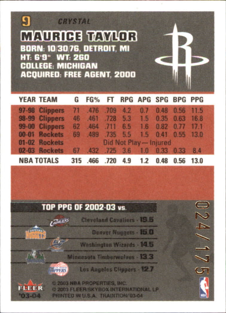 2003/2004 Fleer Tradition Basketball Part 3 Parallel and Insert Cards - Picture 9 of 220