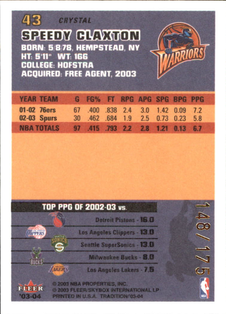 2003/2004 Fleer Tradition Basketball Part 3 Parallel and Insert Cards - Picture 21 of 220