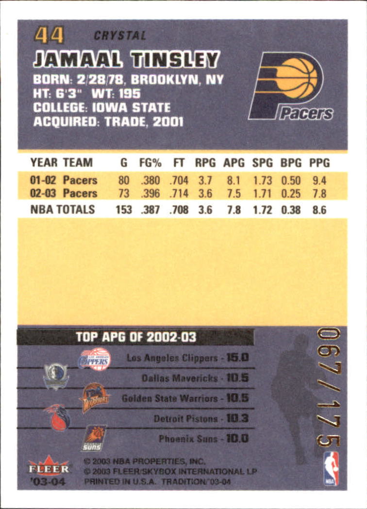 2003/2004 Fleer Tradition Basketball Part 3 Parallel and Insert Cards - Picture 23 of 220