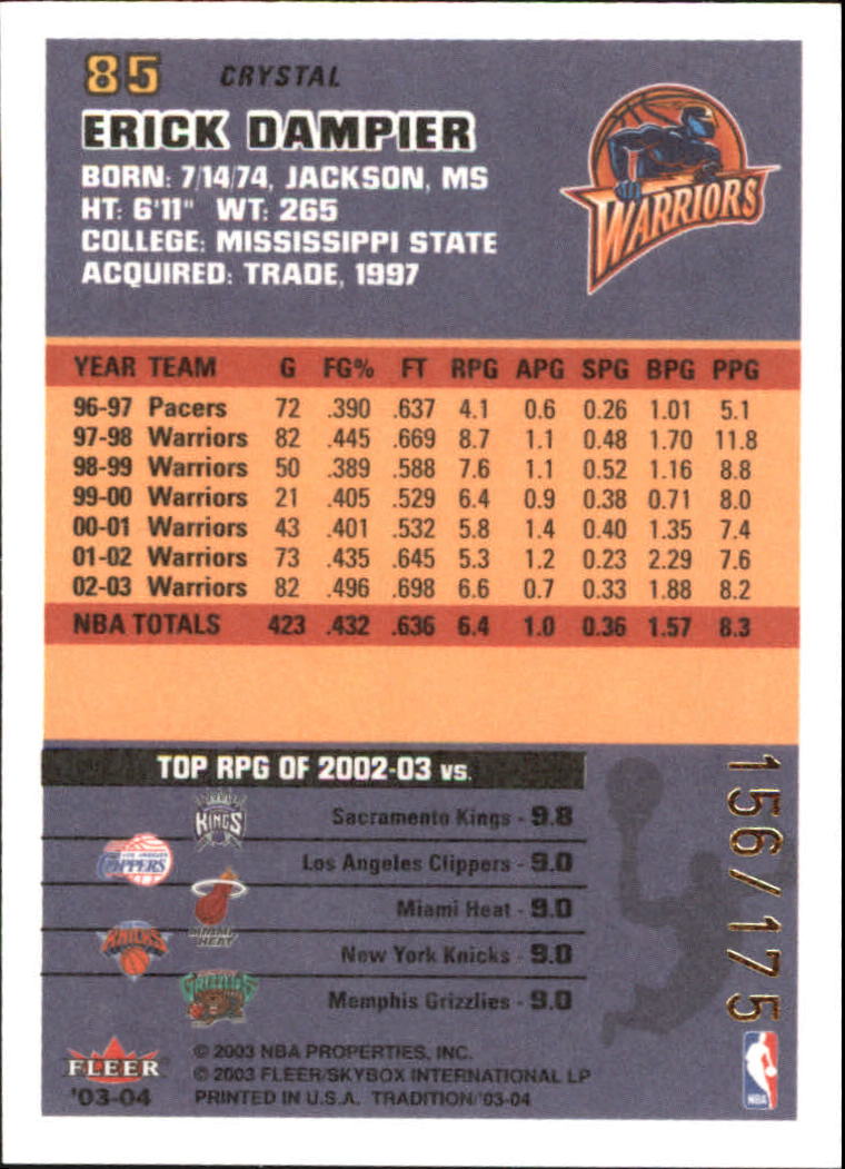 2003/2004 Fleer Tradition Basketball Part 3 Parallel and Insert Cards - Picture 43 of 220