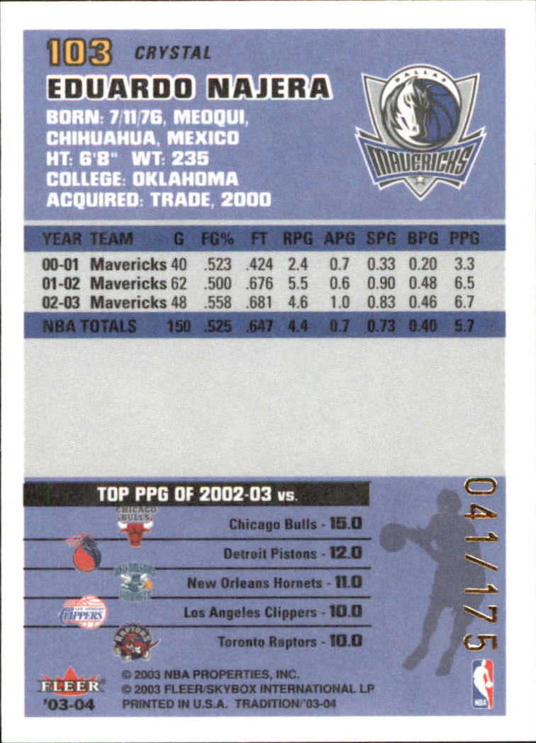 2003/2004 Fleer Tradition Basketball Part 3 Parallel and Insert Cards - Picture 49 of 220