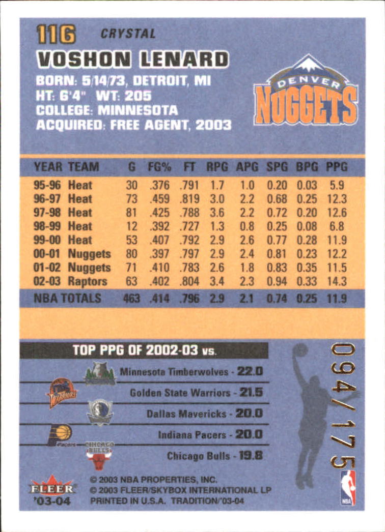 2003/2004 Fleer Tradition Basketball Part 3 Parallel and Insert Cards - Picture 55 of 220