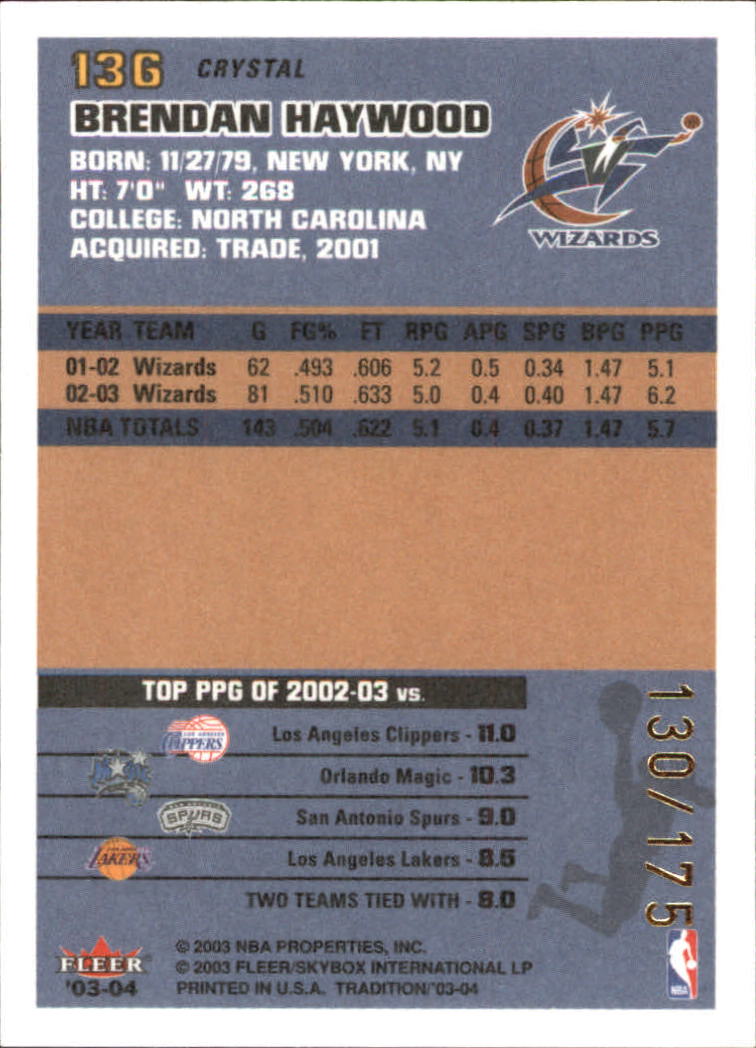 2003/2004 Fleer Tradition Basketball Part 3 Parallel and Insert Cards - Picture 61 of 220