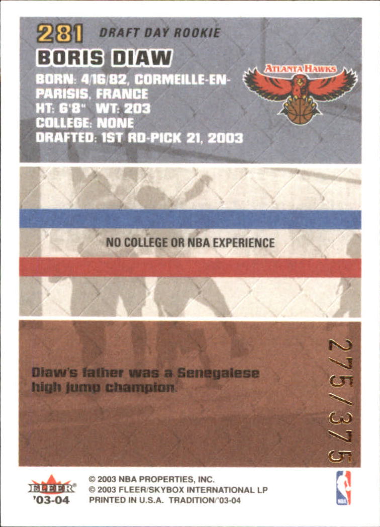 2003/2004 Fleer Tradition Basketball Part 3 Parallel and Insert Cards - Picture 127 of 220