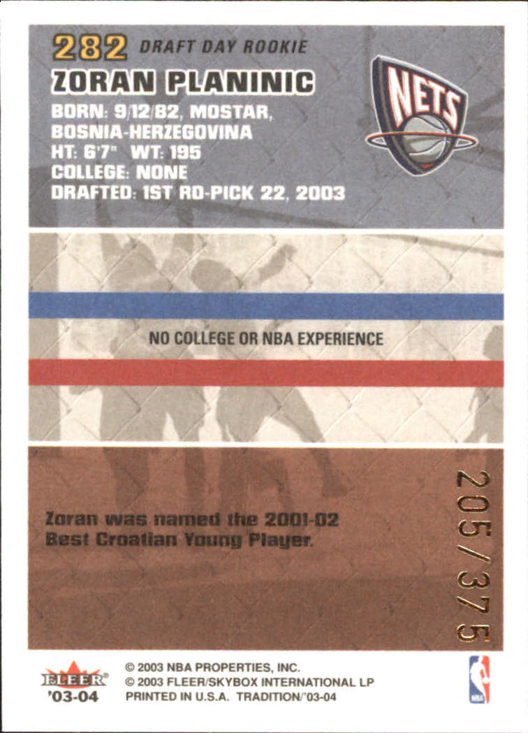 2003/2004 Fleer Tradition Basketball Part 3 Parallel and Insert Cards - Picture 129 of 220