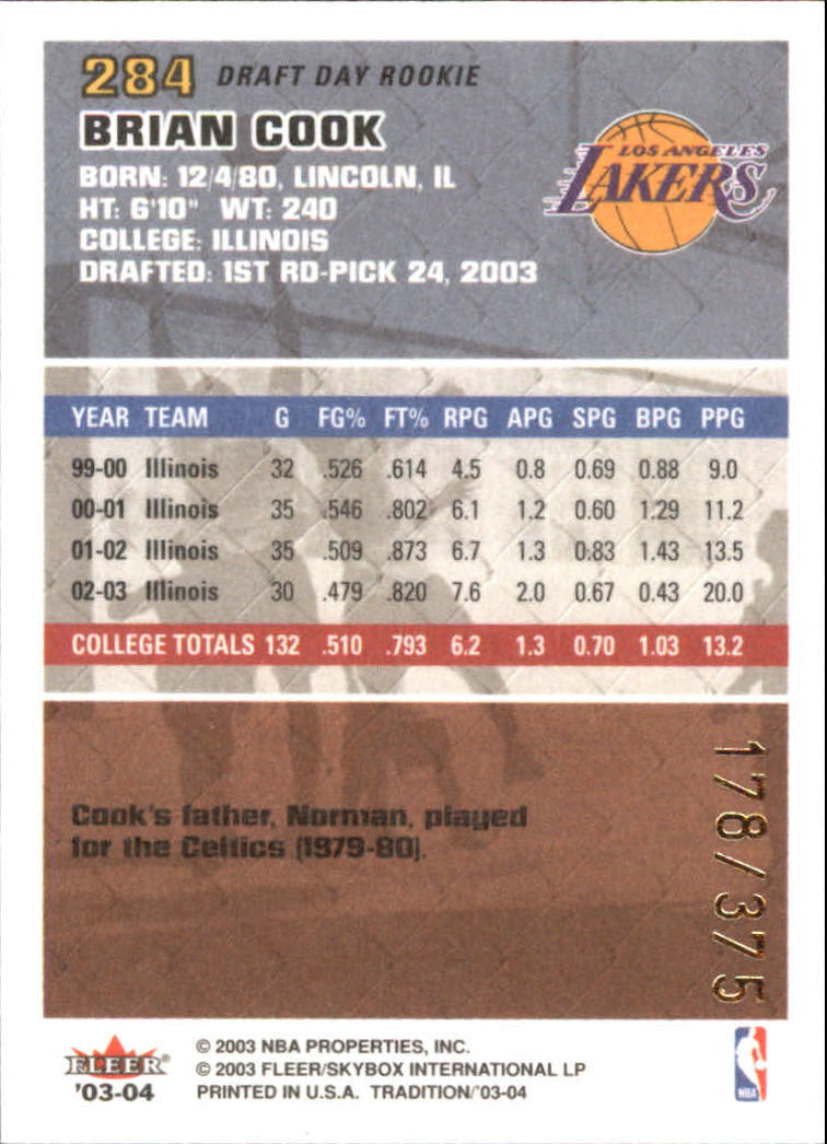 2003/2004 Fleer Tradition Basketball Part 3 Parallel and Insert Cards - Picture 131 of 220