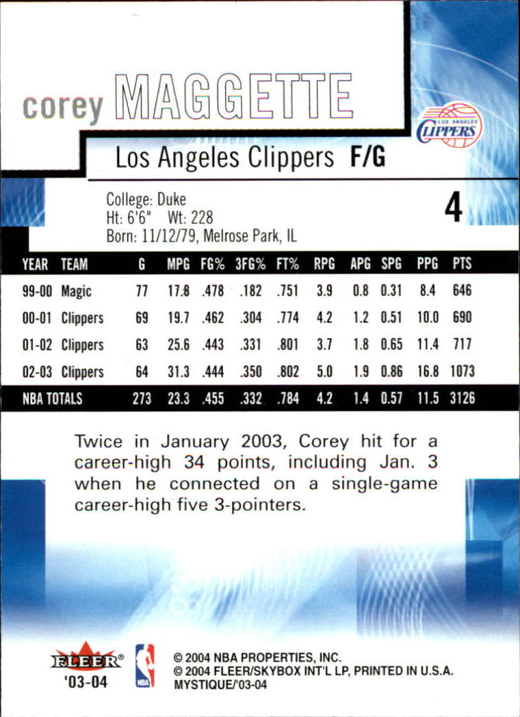 2003/2004 Mystique (Fleer) Basketball - Picture 9 of 231