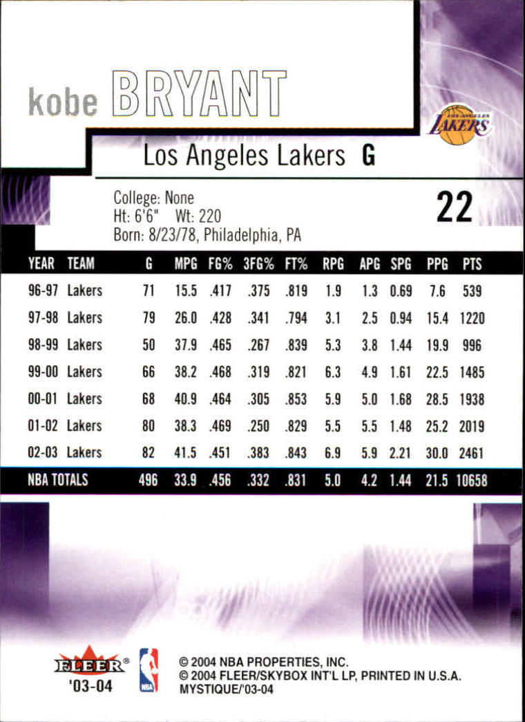 2003/2004 Mystique (Fleer) Basketball - Picture 45 of 231