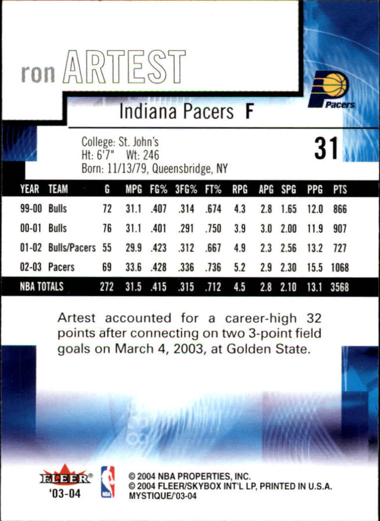 2003/2004 Mystique (Fleer) Basketball - Picture 63 of 231