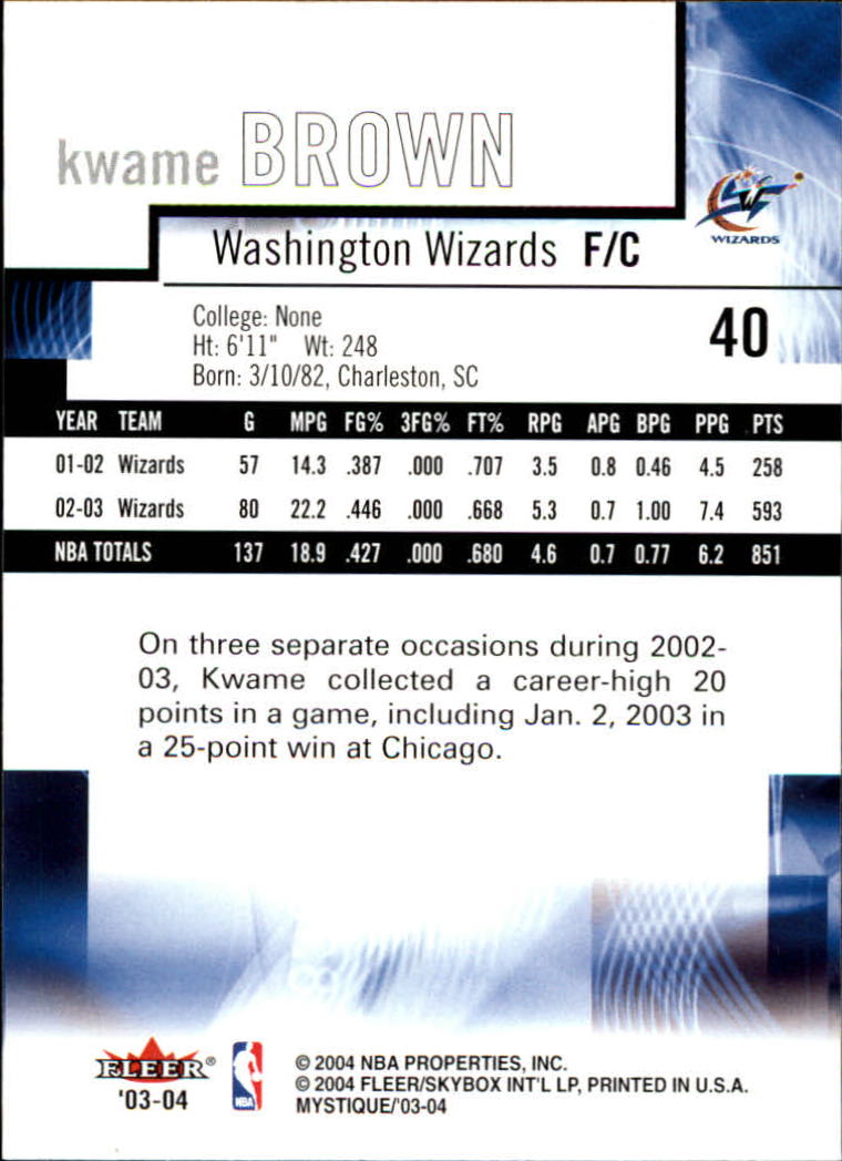 2003/2004 Mystique (Fleer) Basketball - Picture 81 of 231