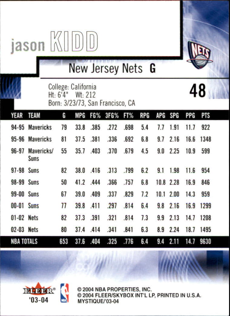 2003/2004 Mystique (Fleer) Basketball - Picture 97 of 231
