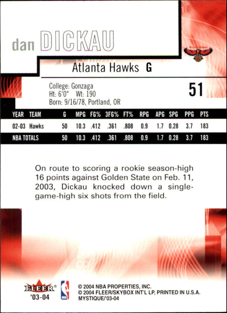2003/2004 Mystique (Fleer) Basketball - Picture 103 of 231