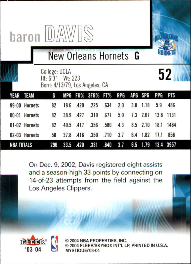 2003/2004 Mystique (Fleer) Basketball - Picture 105 of 231