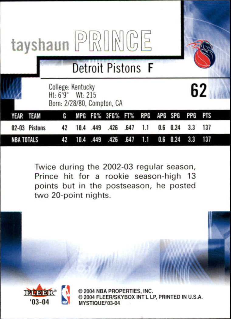 2003/2004 Mystique (Fleer) Basketball - Picture 125 of 231