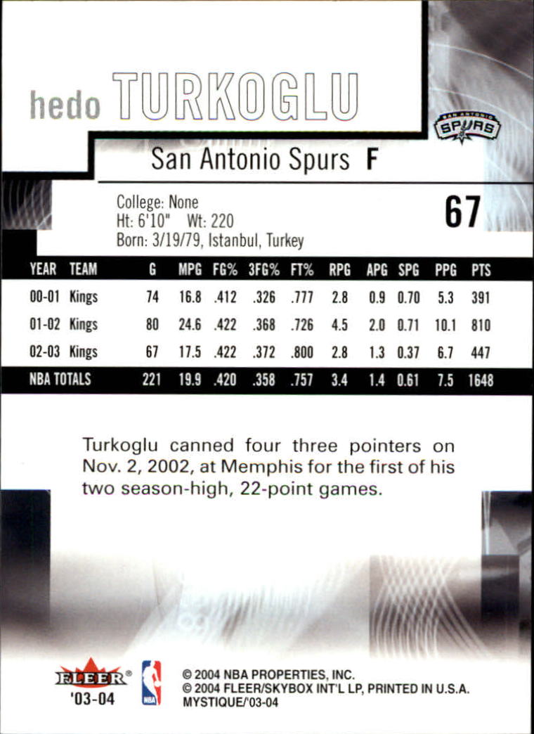 2003/2004 Mystique (Fleer) Basketball - Picture 135 of 231