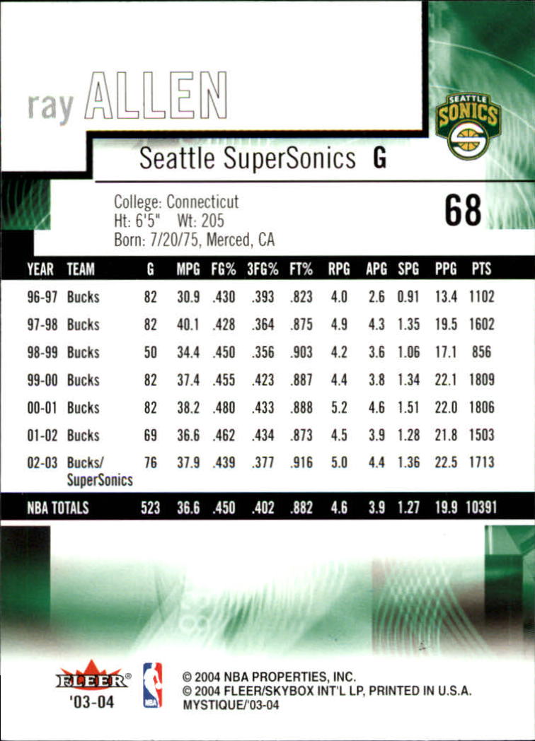 2003/2004 Mystique (Fleer) Basketball - Picture 137 of 231