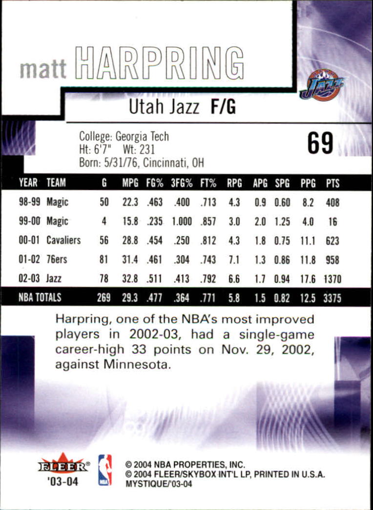 2003/2004 Mystique (Fleer) Basketball - Picture 139 of 231