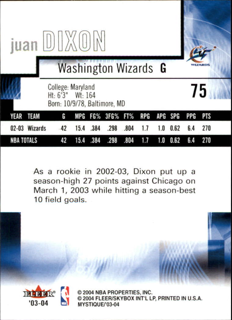 2003/2004 Mystique (Fleer) Basketball - Picture 151 of 231