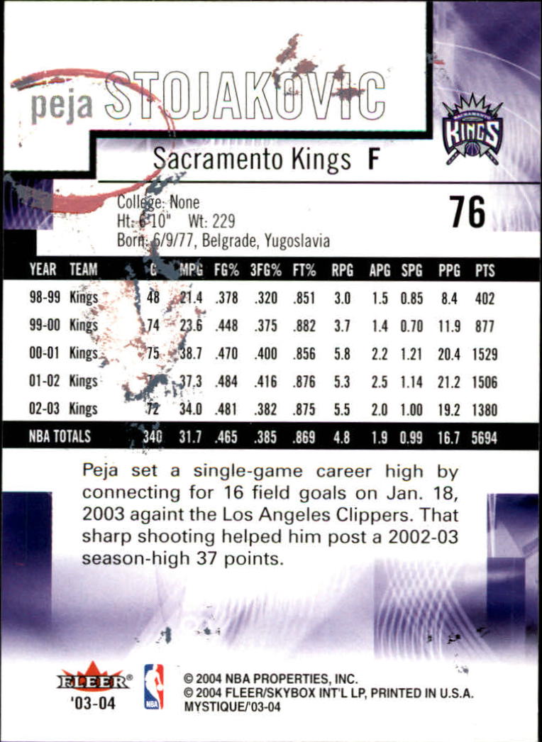 2003/2004 Mystique (Fleer) Basketball - Picture 153 of 231